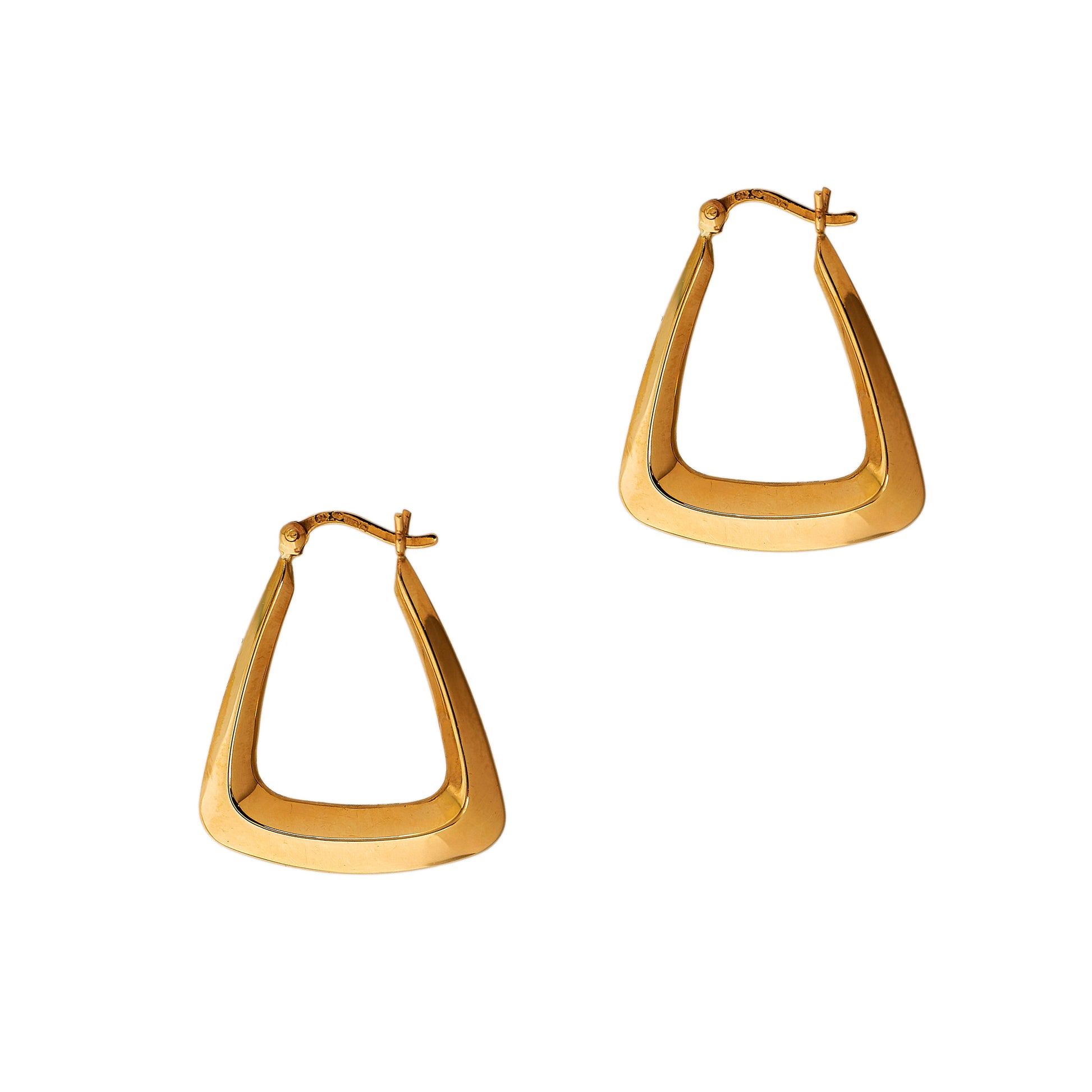 Pre-Owned 9ct Gold Triangle Creole Earrings
