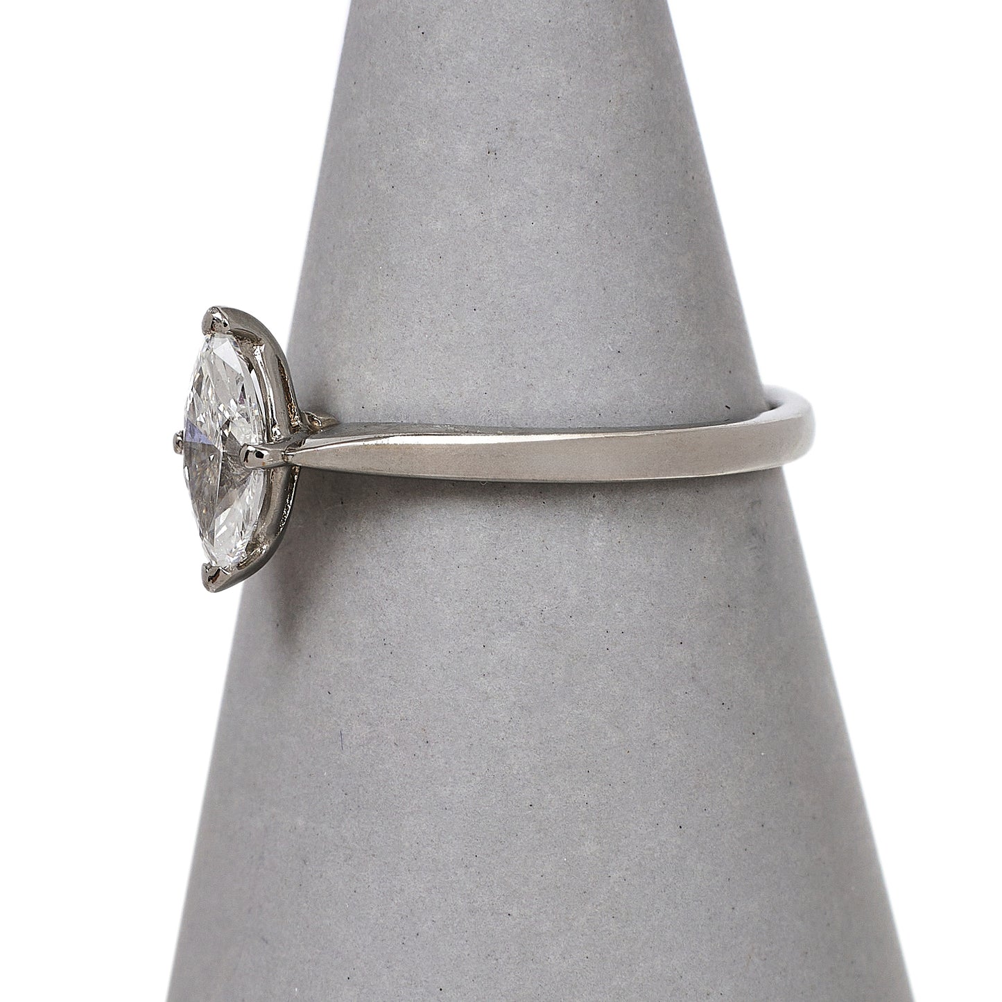 Pre-Owned Platinum Marquise Cut Diamond Ring Size L