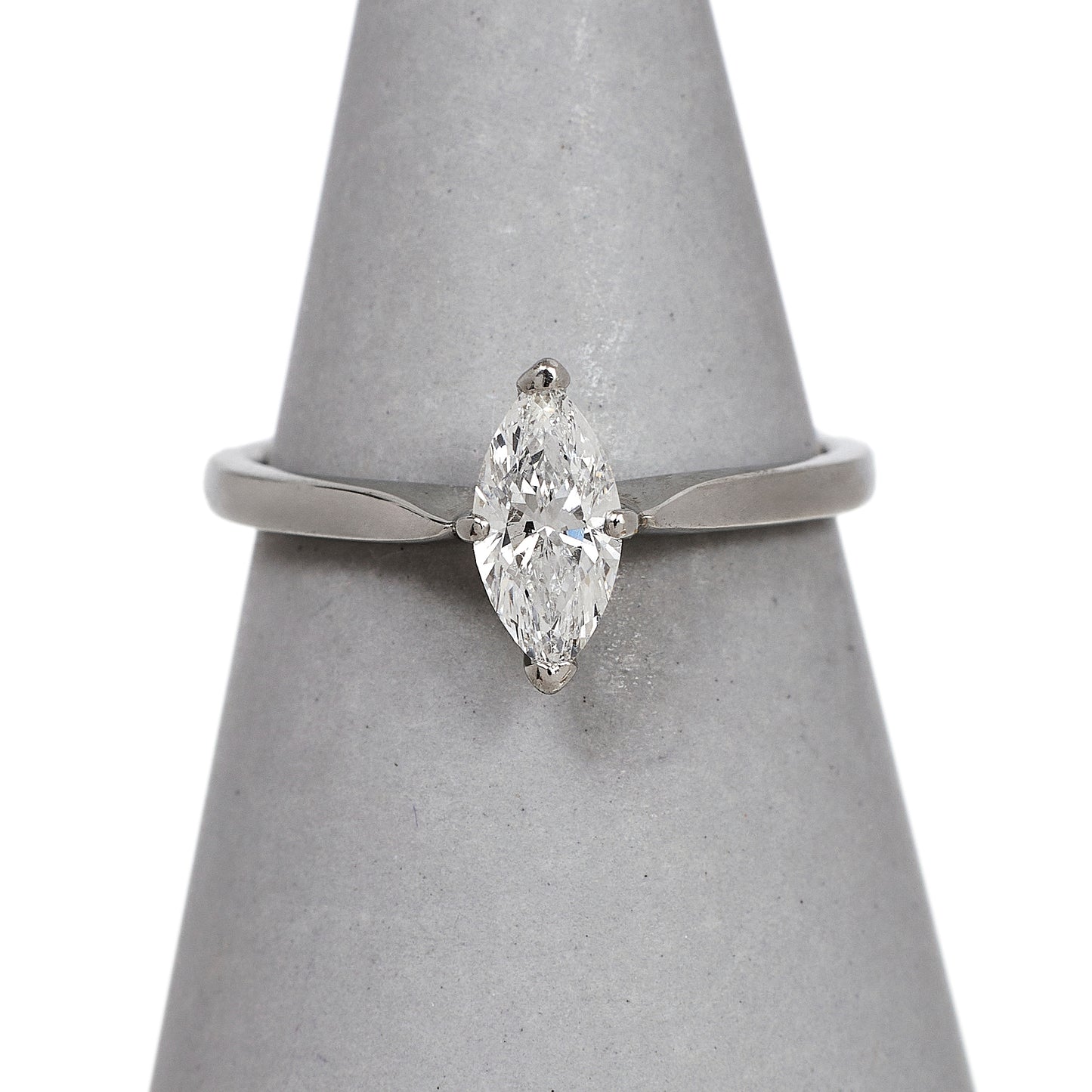 Pre-Owned Platinum Marquise Cut Diamond Ring Size L