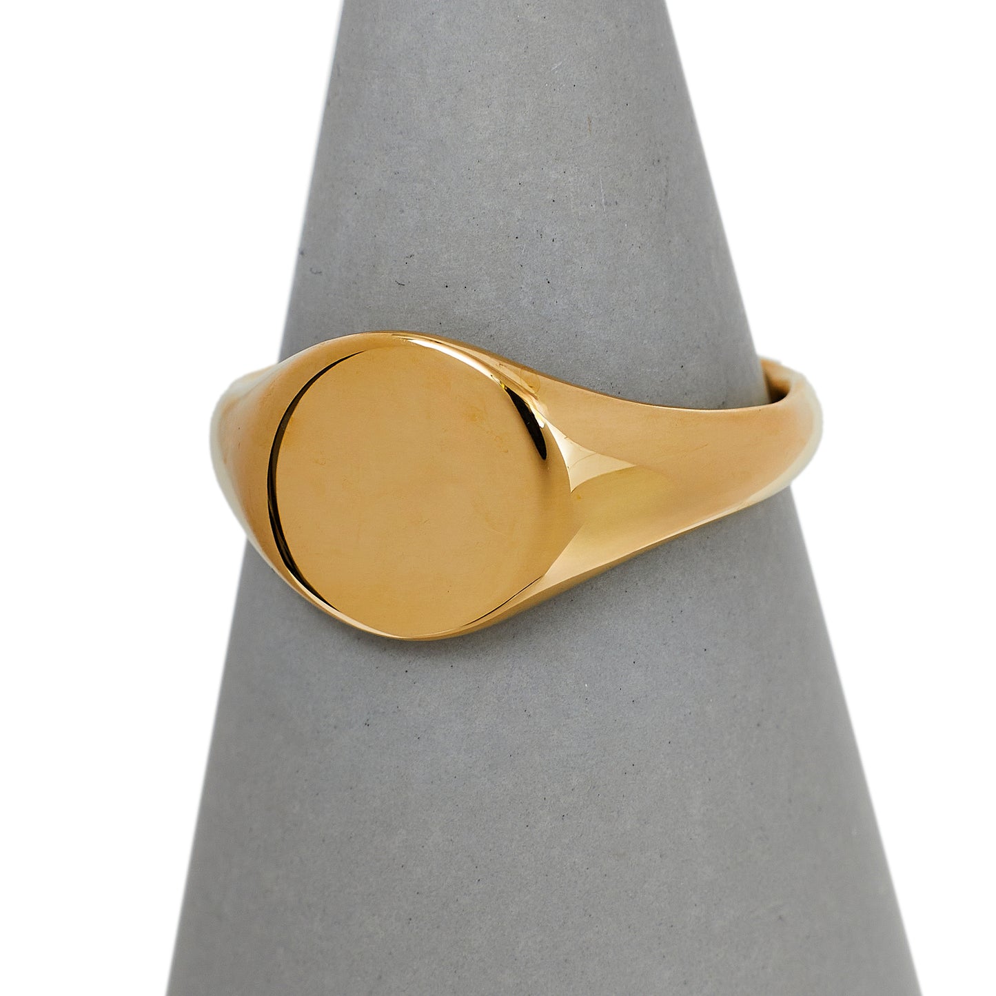 Pre-Owned 9ct Gold High-Polish Round Signet Ring Size W