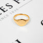 Pre-Owned 9ct Gold High-Polish Round Signet Ring Size W