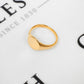 Pre-Owned 9ct Gold High-Polish Round Signet Ring Size W