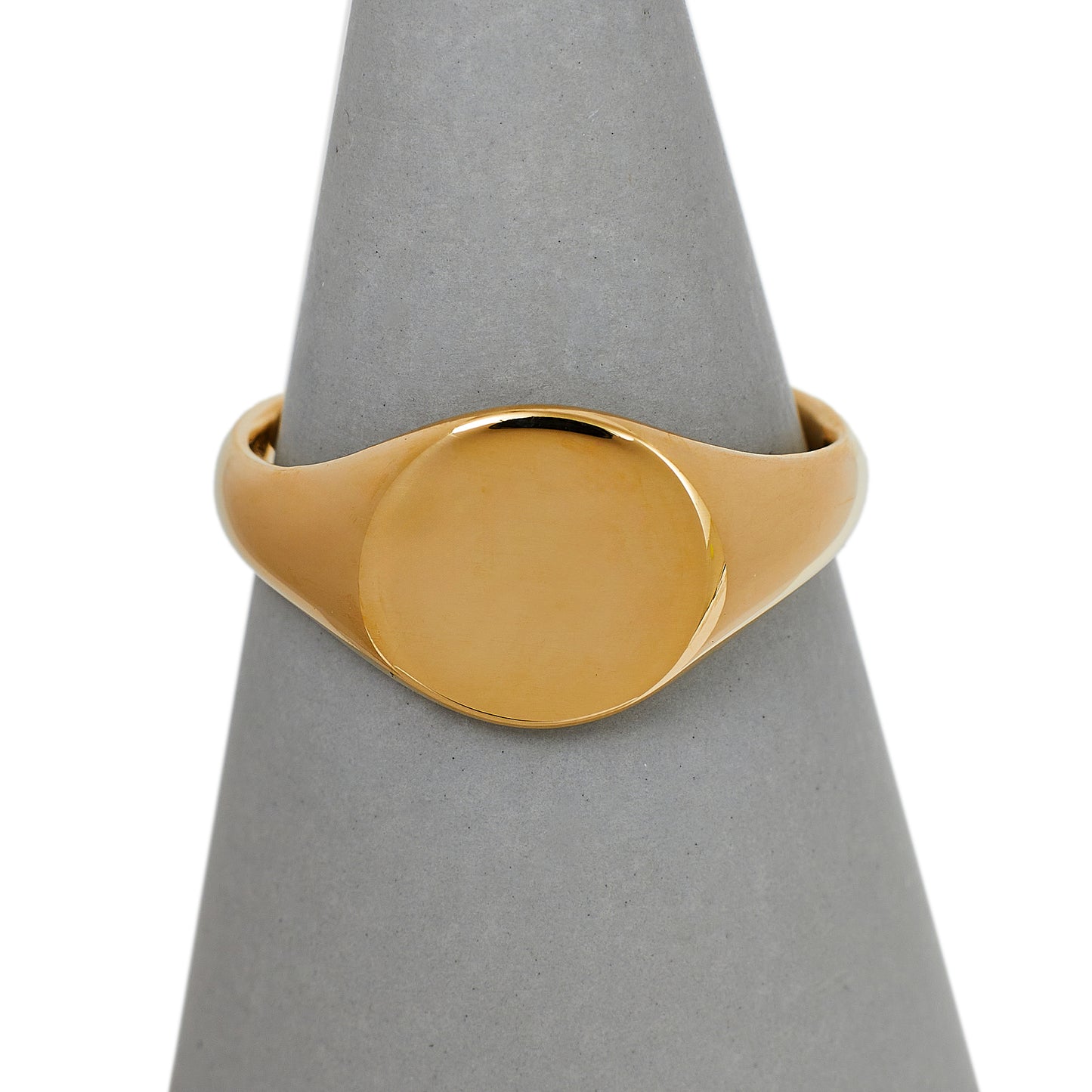 Pre-Owned 9ct Gold High-Polish Round Signet Ring Size W