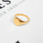 Pre-Owned 9ct Gold High-Polish Round Signet Ring Size N.5