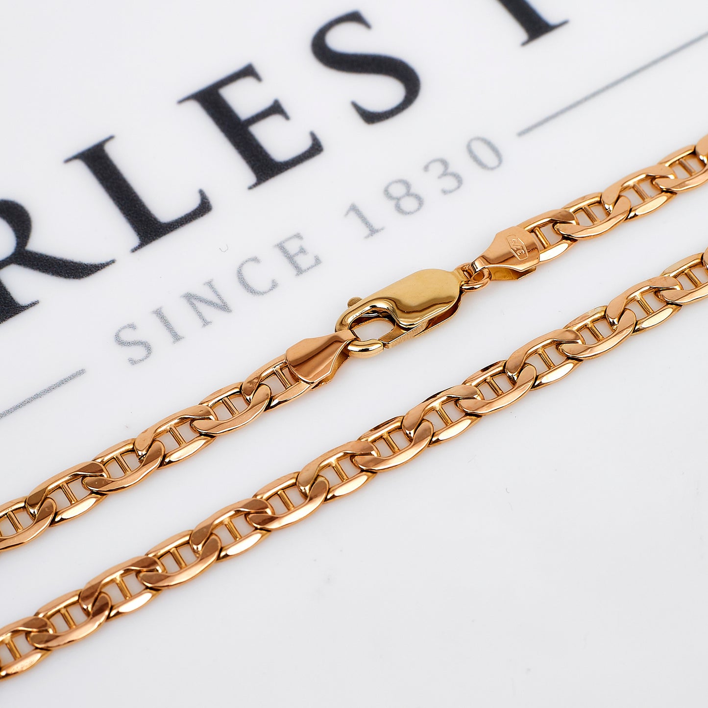 Pre-Owned 9ct Gold Hollow Anchor Chain Necklace 20 Inch