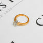 Pre-Owned 14ct 2 Tone Gold Solitaire Diamond Ring Size M