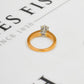 Pre-Owned 14ct 2 Tone Gold Solitaire Diamond Ring Size M