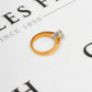 Pre-Owned 14ct 2 Tone Gold Solitaire Diamond Ring Size M