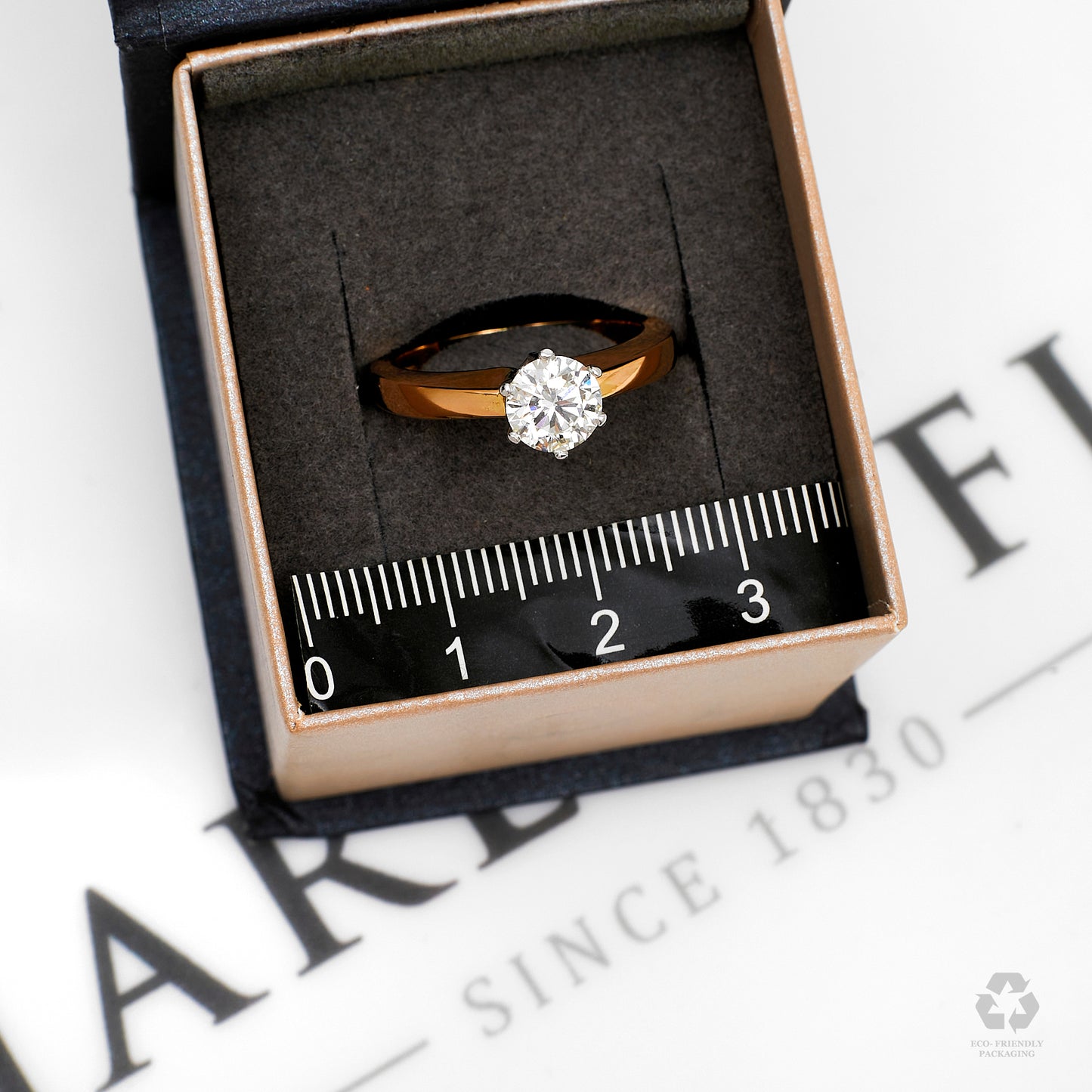 Pre-Owned 14ct 2 Tone Gold Solitaire Diamond Ring Size M