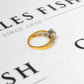 Pre-Owned 18ct Gold & 4 Princess Cut Diamond Ring Size Q