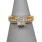 Pre-Owned 18ct Gold & 4 Princess Cut Diamond Ring Size Q