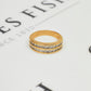 Pre-Owned 9ct Gold 2 Row Diamond Band Ring Size R
