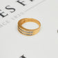 Pre-Owned 9ct Gold 2 Row Diamond Band Ring Size R