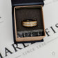 Pre-Owned 9ct Gold 2 Row Diamond Band Ring Size R