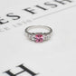 Pre-Owned 9ct White Gold Pink & White CZ Dress Ring Size L