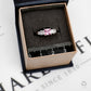 Pre-Owned 9ct White Gold Pink & White CZ Dress Ring Size L
