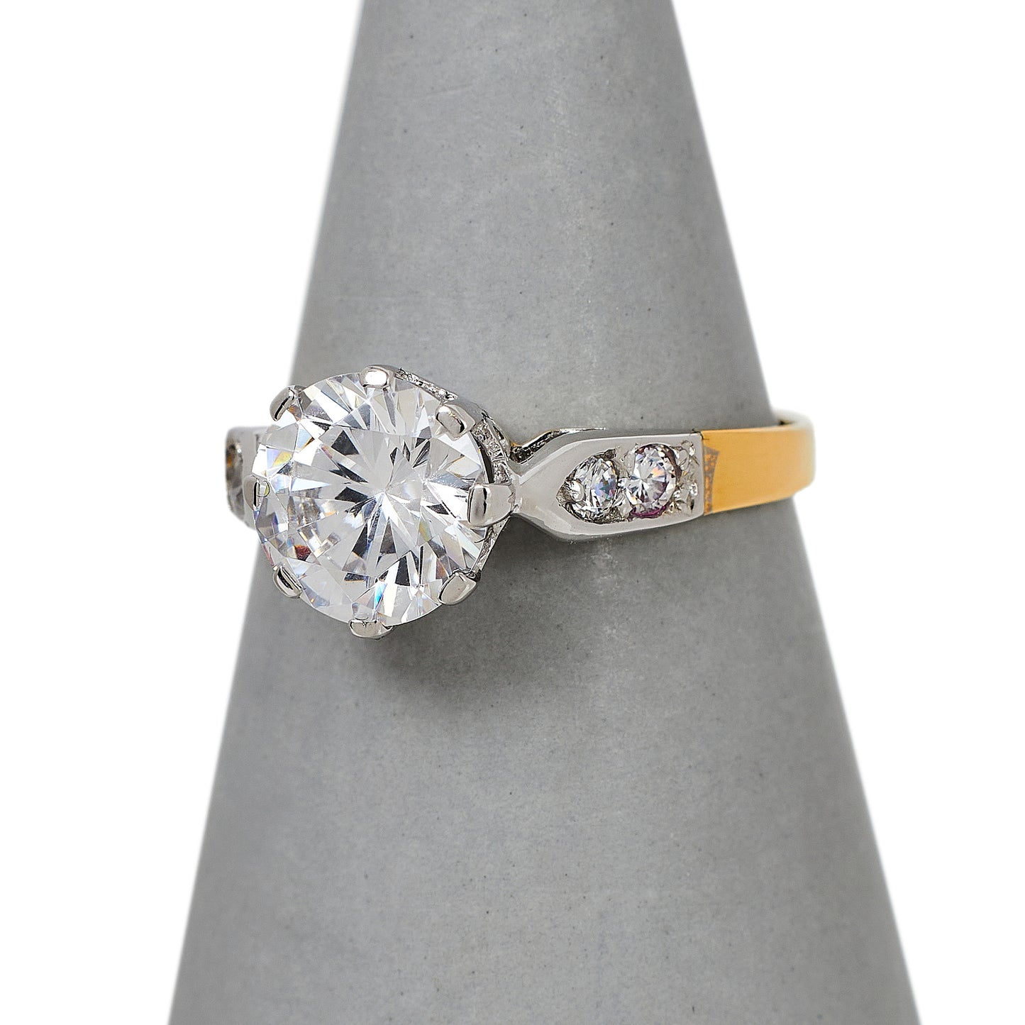 Pre-Owned 9ct Gold CZ Dress Ring Size M