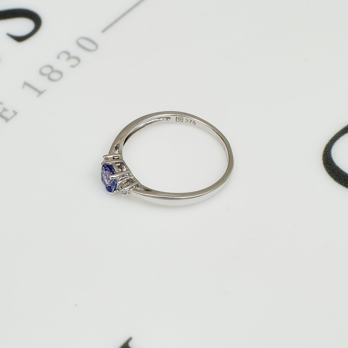Pre-Owned 9ct White Gold Tanzanite & Diamond Ring Size M