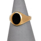 Pre-Owned 9ct Gold Oval Onyx Signet Ring Size I