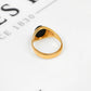Pre-Owned 9ct Gold Oval Onyx Signet Ring Size I