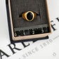 Pre-Owned 9ct Gold Oval Onyx Signet Ring Size I