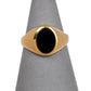 Pre-Owned 9ct Gold Oval Onyx Signet Ring Size I