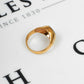 Pre-Owned 9ct Gold Oval Onyx & Garnet Signet Ring Size O