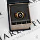 Pre-Owned 9ct Gold Oval Onyx & Garnet Signet Ring Size O