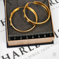 Pre-Owned 18ct Gold 3 CZ Hoop Earrings 45mm x 46mm