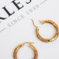Pre-Owned 9ct Gold Patterned Creole Hoop Earrings