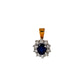 Pre-Owned 14ct Gold Sapphire & Diamond Cluster Pendant