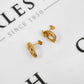 Pre-Owned 9ct Gold 3 Oval Design Stud Dangle Earrings