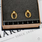 Pre-Owned 9ct Gold 3 Oval Design Stud Dangle Earrings