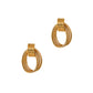 Pre-Owned 9ct Gold 3 Oval Design Stud Dangle Earrings