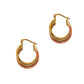 Pre-Owned 9ct Gold Tricolour 3 Hoop Creole Earrings