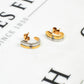 Pre-Owned 9ct Gold 2 Tone Diamond Earrings