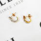 Pre-Owned 9ct Gold 2 Tone Diamond Earrings