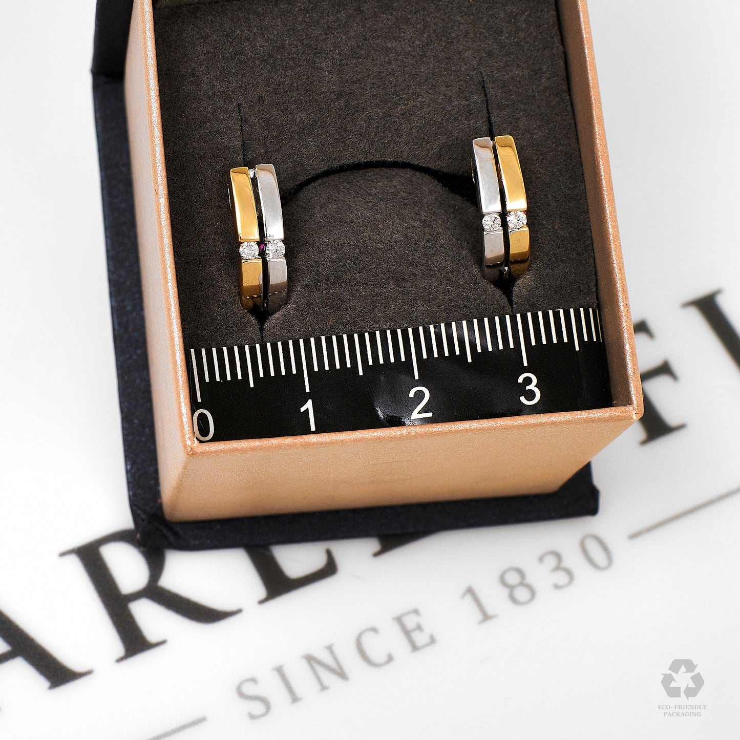 Pre-Owned 9ct Gold 2 Tone Diamond Earrings