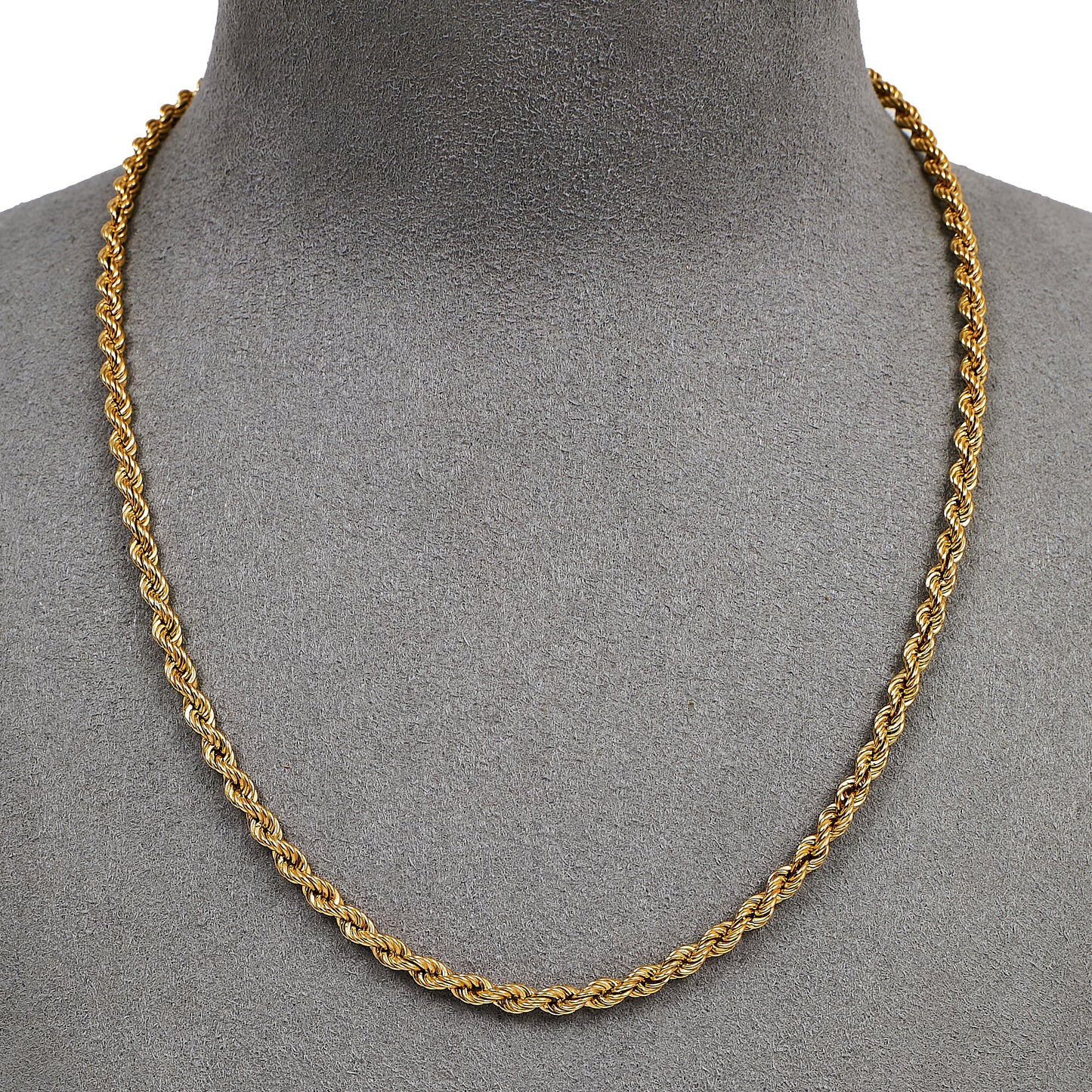 Pre-Owned 9ct Gold Rope Chain Necklace 16 Inch