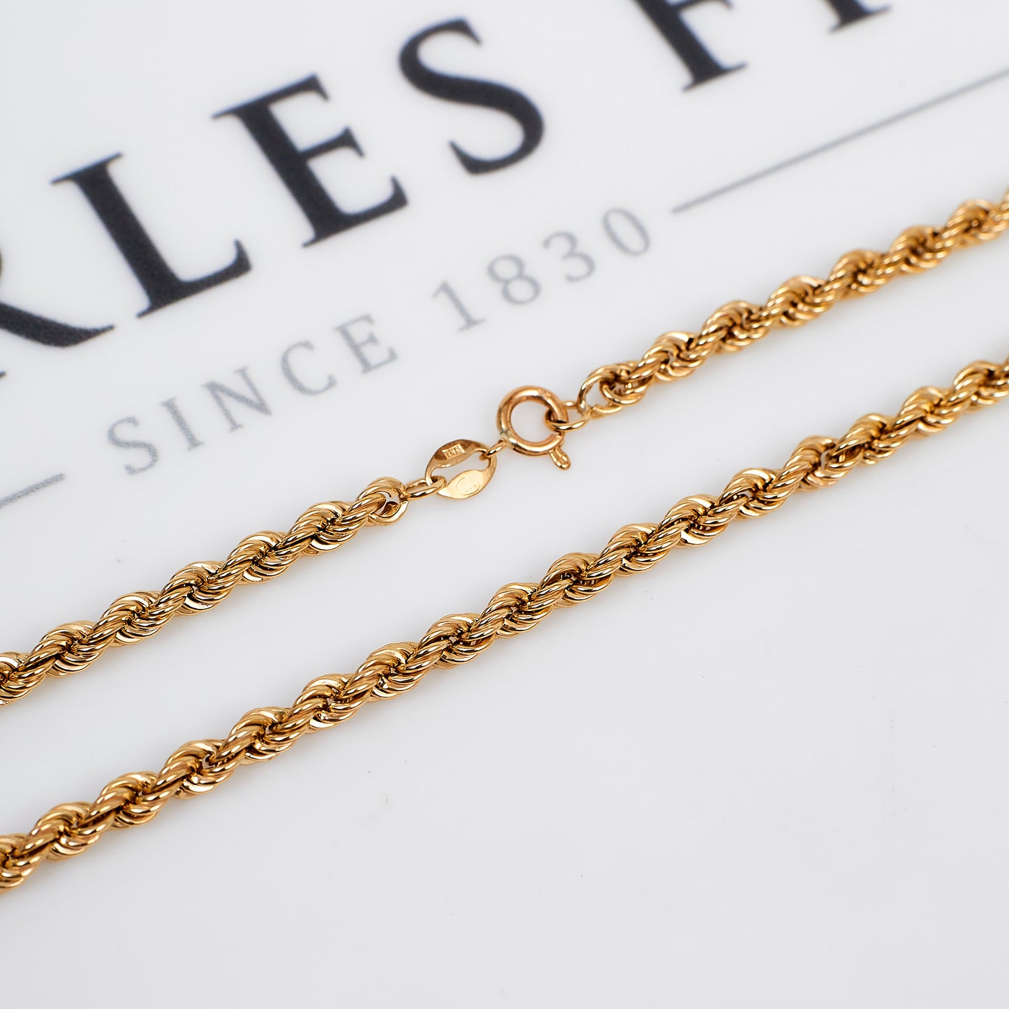 Pre-Owned 9ct Gold Rope Chain Necklace 16 Inch