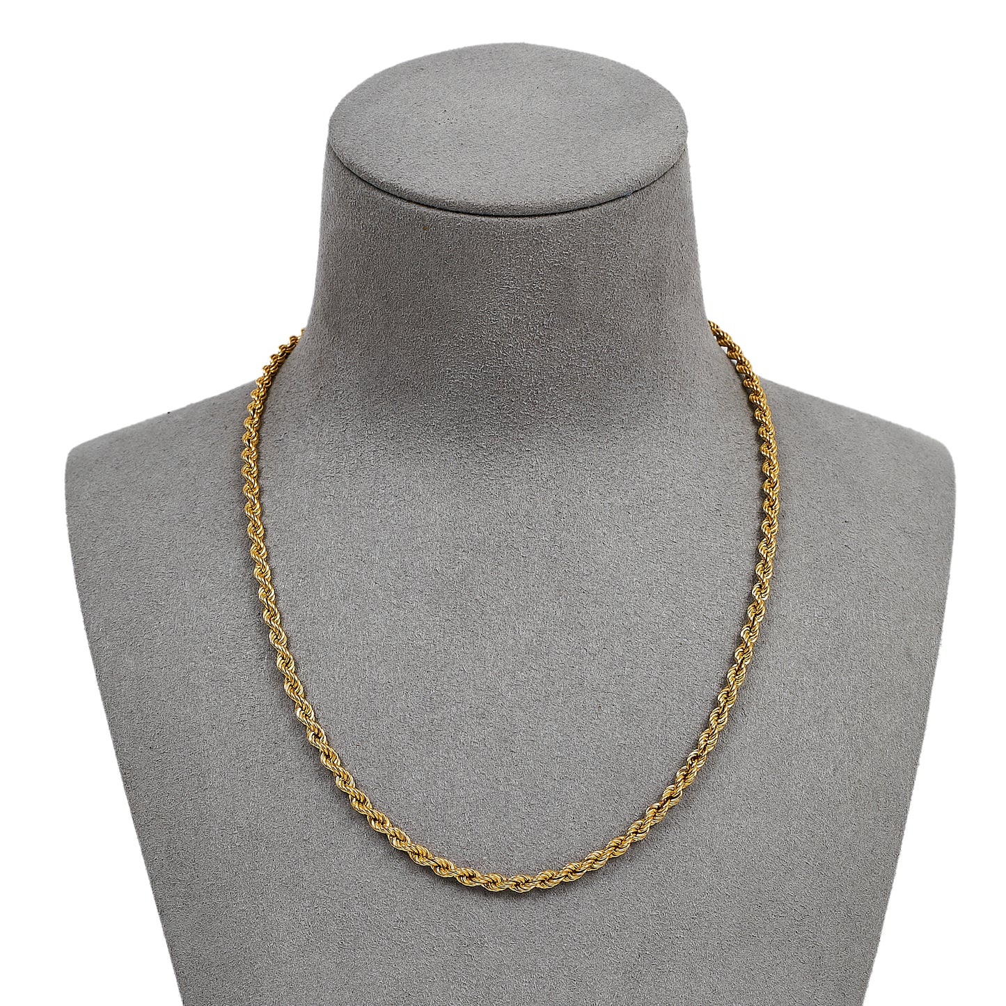 Pre-Owned 9ct Gold Rope Chain Necklace 16 Inch