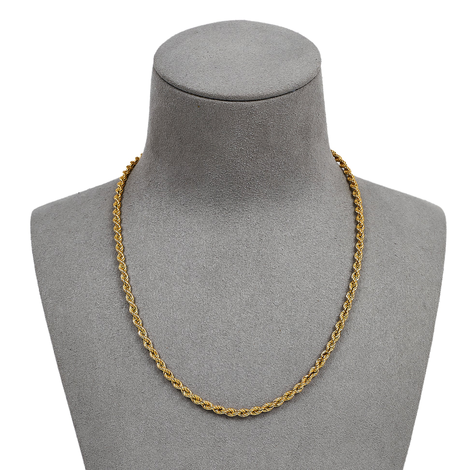 Pre-Owned 9ct Gold Rope Chain Necklace 16 Inch