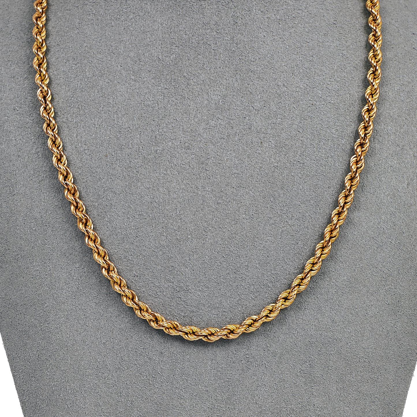 Pre-Owned 9ct Gold Rope Chain Necklace 18 Inch