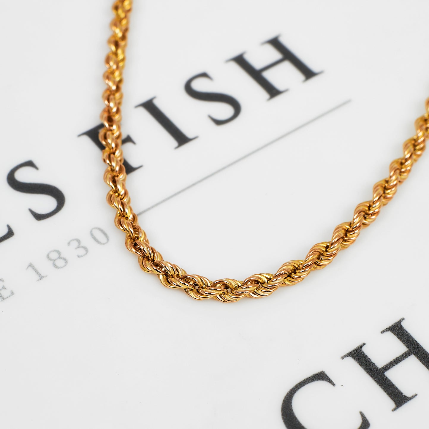 Pre-Owned 9ct Gold Rope Chain Necklace 18 Inch