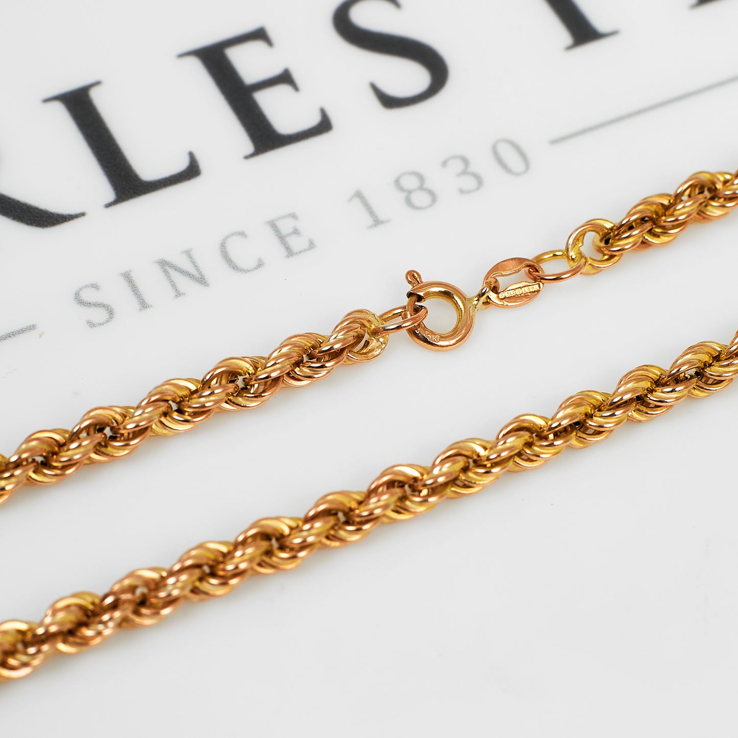 Pre-Owned 9ct Gold Rope Chain Necklace 18 Inch
