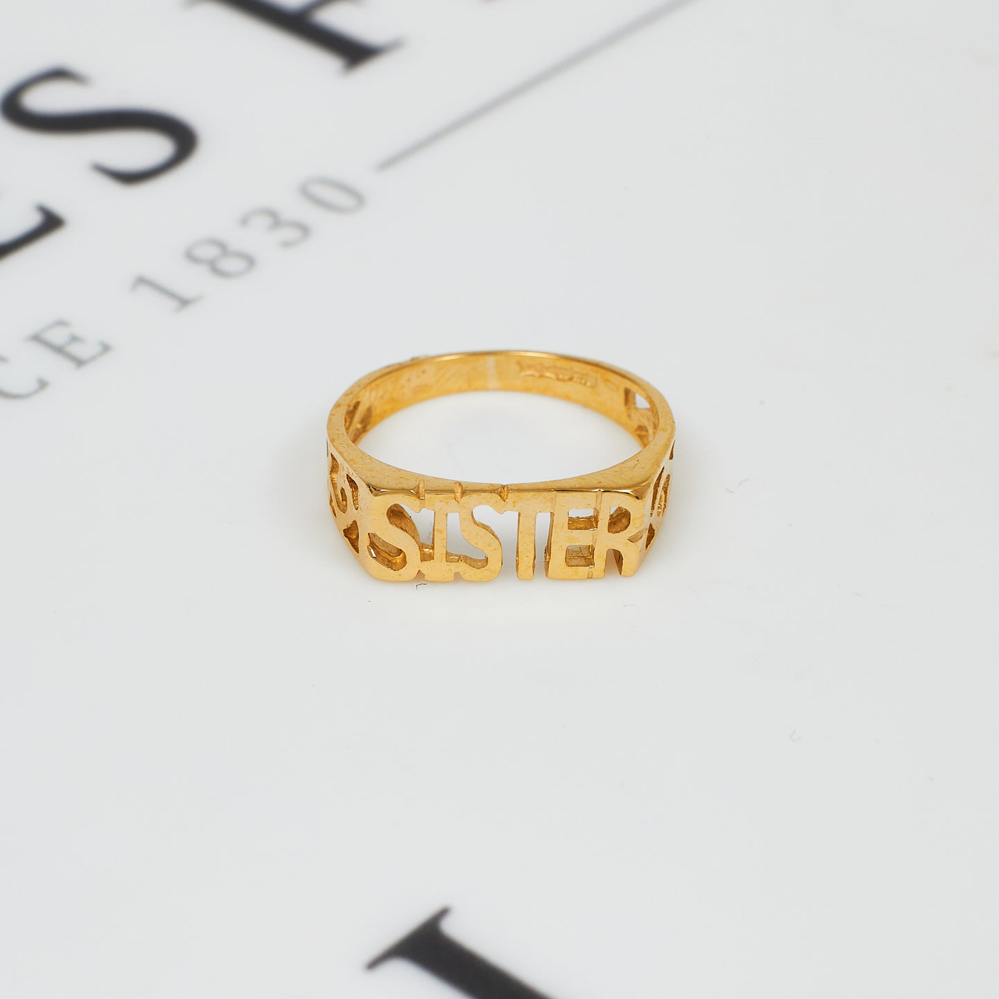 Pre-Owned 9ct Gold SISTER Cherish Ring Size K