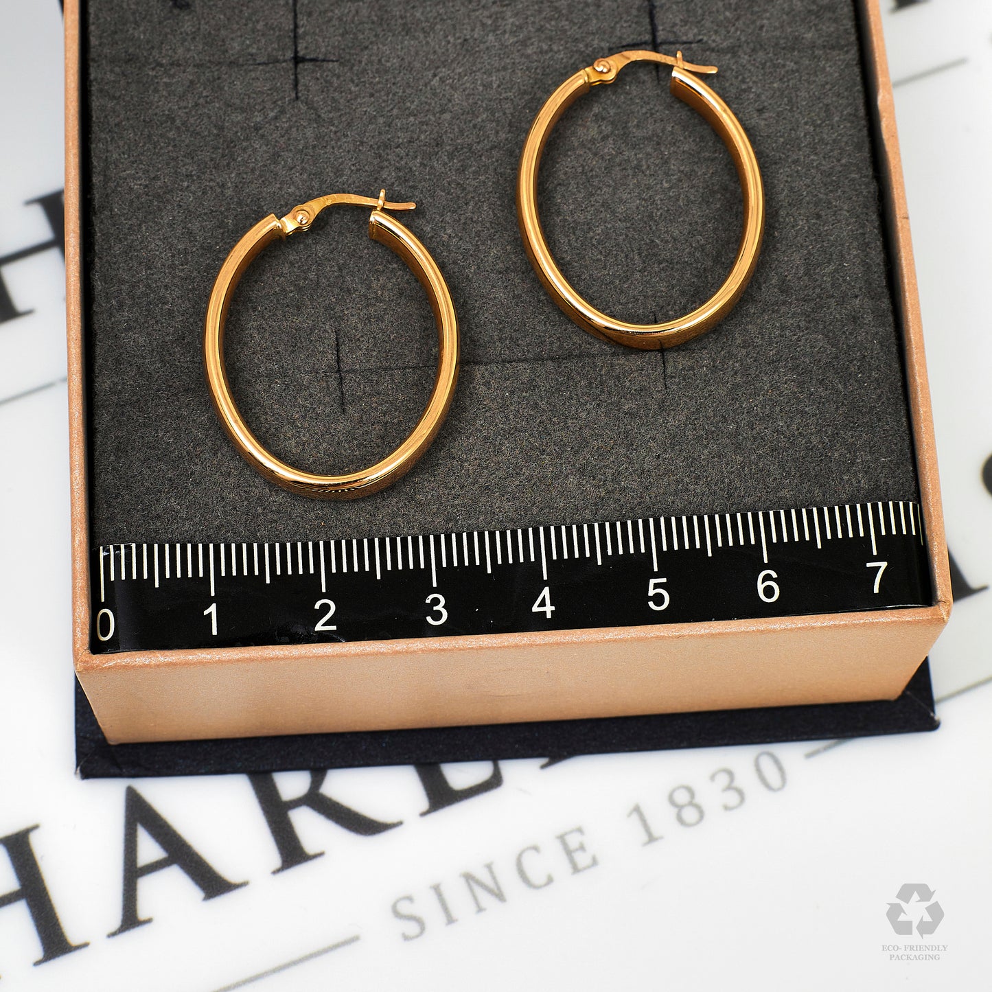 Pre-Owned 9ct Gold Oval Creole Hoop Earrings 30mm x 23mm