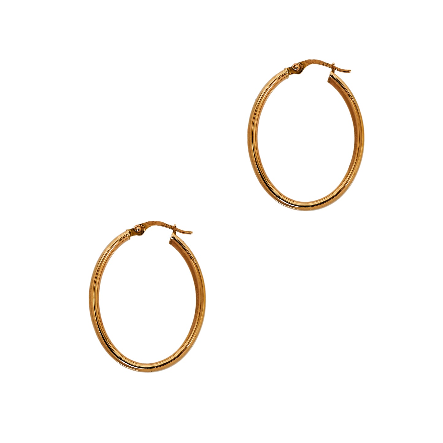 Pre-Owned 9ct Gold Oval Creole Hoop Earrings 30mm x 23mm
