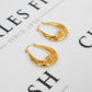 Pre-Owned 9ct Gold Patterned Oval Creole Hoop Earrings