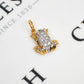 Pre-Owned 2 Tone 9ct Gold & CZ Frog Pendant